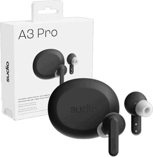 Sudio A3 Pro In-Ear Bluetooth-Freisprecheinrichtung Kopfhörer mit Schweißresistenz und Ladeetui Schwarz