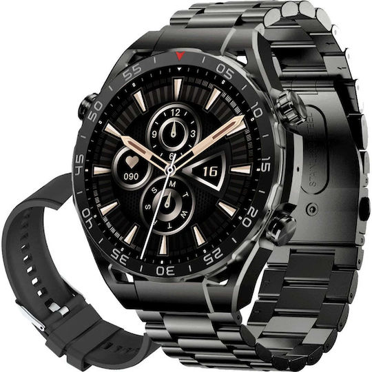 GT13 52mm Smartwatch με Παλμογράφο (Μαύρο)