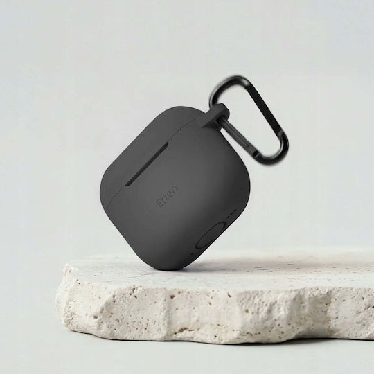 Etteri Θήκη Σιλικόνης με Γάντζο σε Μαύρο χρώμα για Apple AirPods 4 / 5