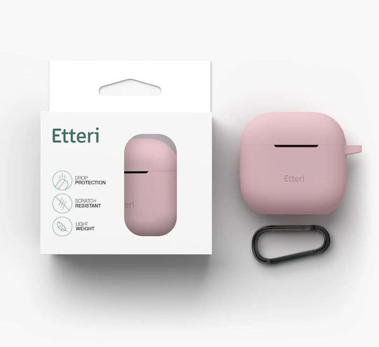 Etteri Silicone Case with Hook in Pink for Apple AirPods 3