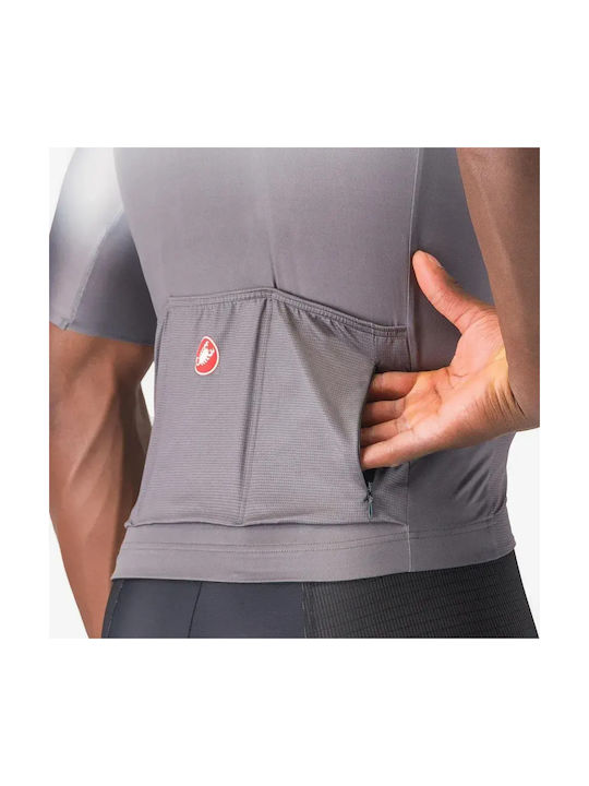 Castelli Tricou De Ciclism Pentru Bărbați Cu Mâneci Scurte Argintiu