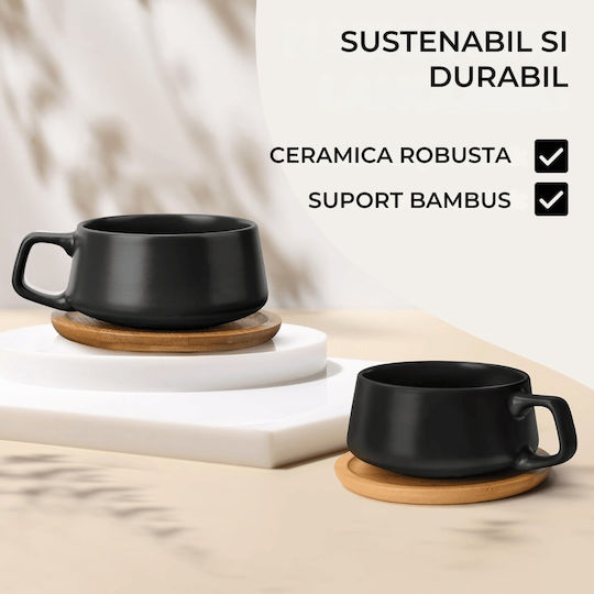 Miamio Negru Ceramică Set de Vase 16buc.