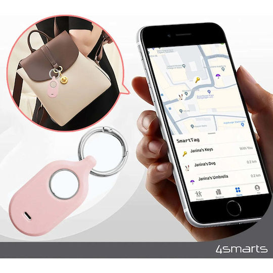 4Smarts Silikon Schlüsselbund-Etui für SmartTag2 in Weiß Farbe 4 Stück