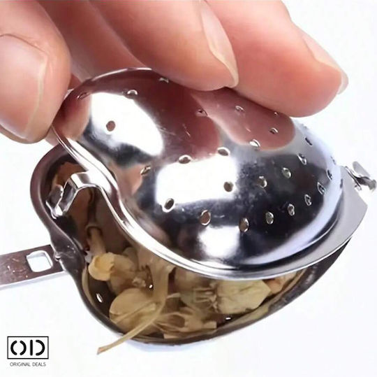 Set 2 Fruit Herb Tea Infusers Stainless Steel Heart Shape 1 Fixed Handle + 1 Chain Handle Original Deals