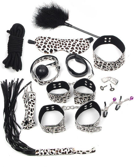 Leopard Leather BDSM Kit σε Μαύρο Χρώμα