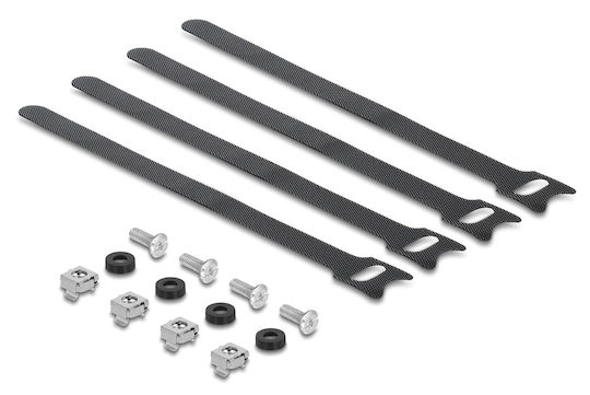 Delock Panou de Gestionare a Cablurilor 91067 Rack 19" 1u Adâncime 44.2mm Metalic Negru Dm133402
