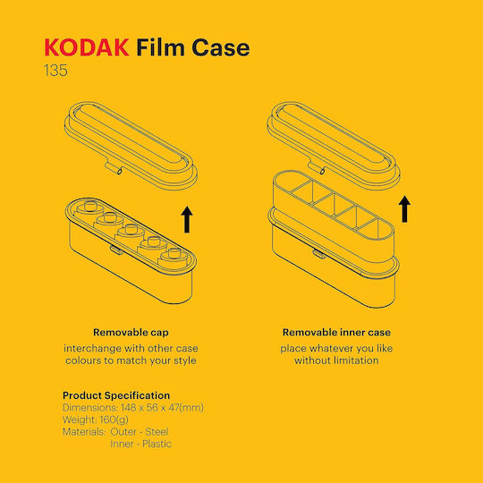 135 Film Case Small Red Yellow