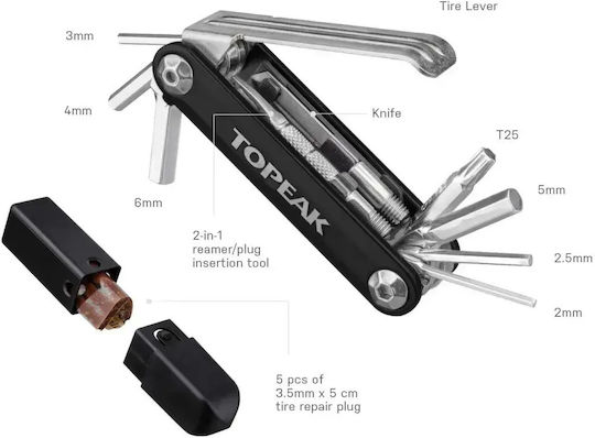 Topeak Multitool Ninja Master+ Toolbox T11 Tnja-t11