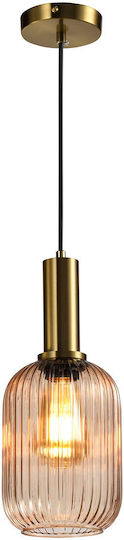 Eurolamp Топаз Висящо Тавани Осветително Тяло Кехлибарен с Цокъл E27 13x20x120см