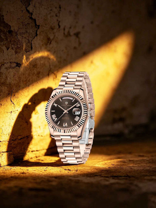 Pagani Design Ceas Bărbătesc 36mm Automat Cu Brățară Din Oțel Inoxidabil Rose Gold / Black