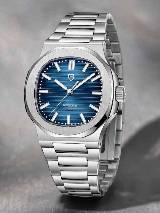 Pagani Design Ceas bărbătesc 40mm Automat cu Brățară din Oțel Albastru