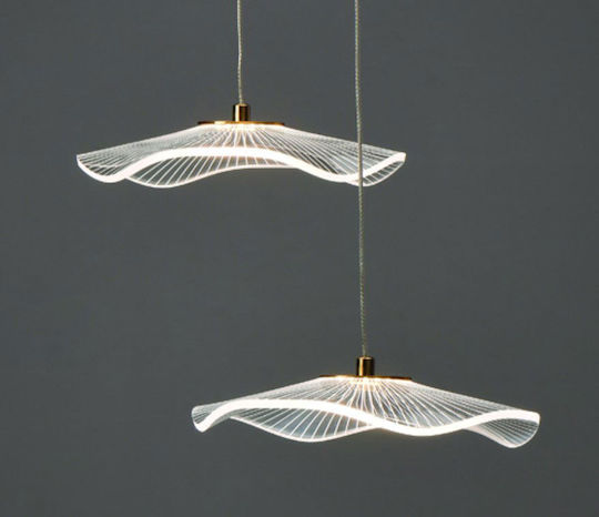 Aca Ninfea Lampă Suspendată Aurie LED cu Lumină Albă Caldă 43x43x210cm