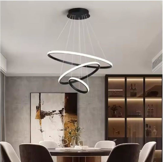 Home Lighting Κρεμαστό Φωτιστικό Μαύρο LED με Ρυθμιζόμενο Λευκό Φως 60x60x100εκ.