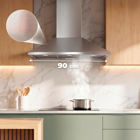 Cecotec Bolero Flux PM 904000 Abzugshaube Schornstein 90cm Inox