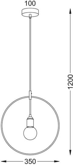 Aca Twiggy Висящо Тавано Осветително Тяло Меден с Цокъл E27 35x120x120см