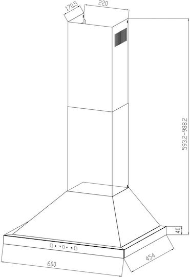 Cecotec Bolero Flux PT 604400 Chimney Hood 60cm Inox