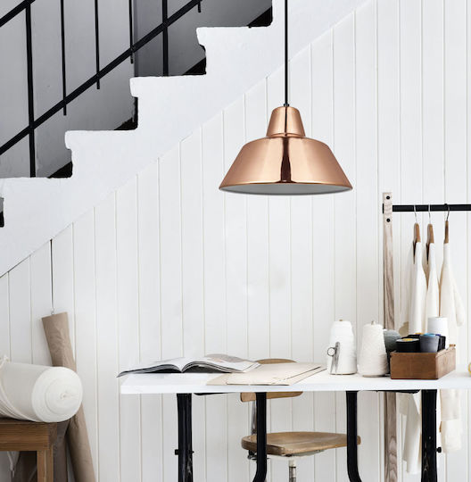 Viokef Glen Adjustable Pendant Light Rose Gold Bell with Socket E27 28.5x285cm