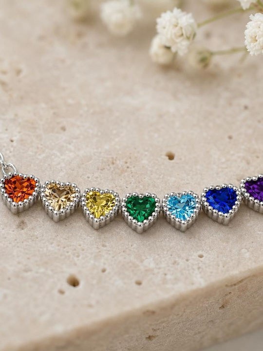 Halskette mit Herz-Design aus Silber mit Zirkon