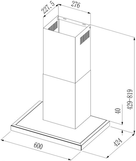 Cecotec Bolero Flux TT 604400 Кухненски аспиратор Комин 60cm Inox