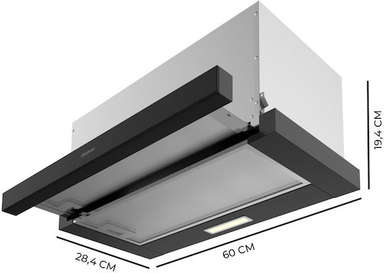 Bolero Flux TLM 603500 Συρόμενος Απορροφητήρας 60cm Μαύρος