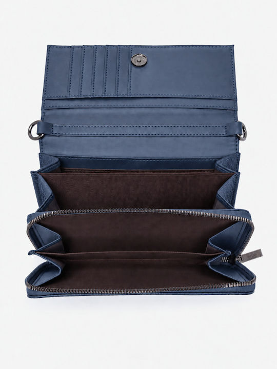 Dunkelblaue Damen-Schultertasche aus Leder