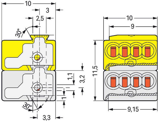 Wago Bloc Terminal Pentru Tablouri Electrice 50 Buc 243-212