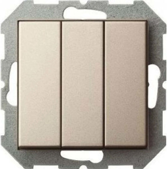 Liregus Recessed Wall Switch without Frame Gold