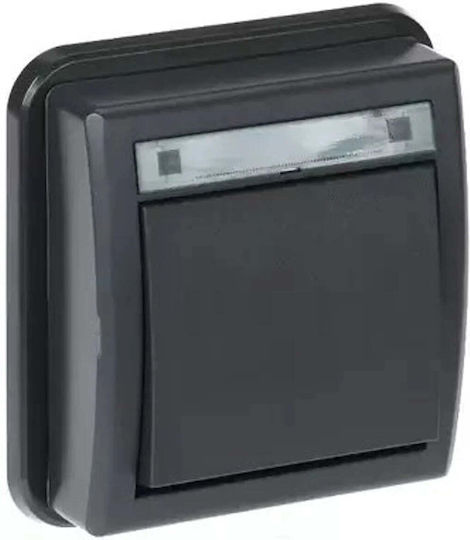 Elektro Plast Waterproof Recessed Wall Switch Single with Grey Frame