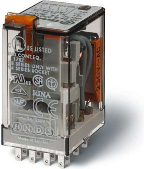 Finder Ρεле за фаза Захранване 7Спецификация Четириполюсно с Напрежение 220V