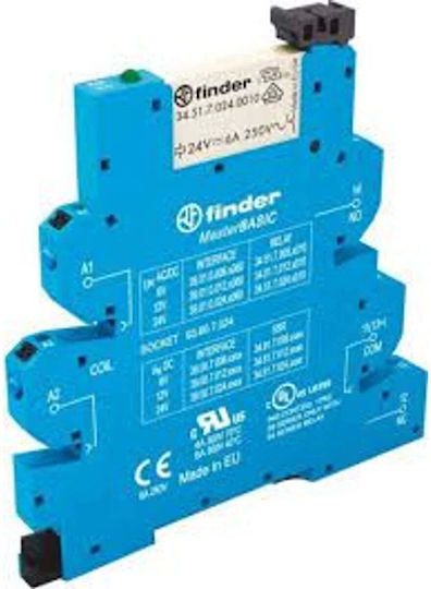 Finder Релета На Релса Захранване 6A Еднополюсно С Напрежение 24V