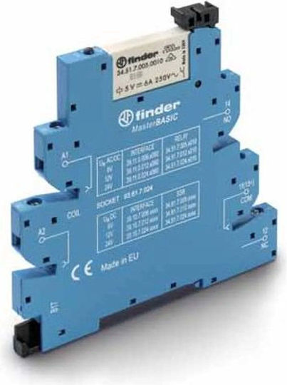 Finder Релета На Релса 6A Еднополюсен С Напрежение 24V