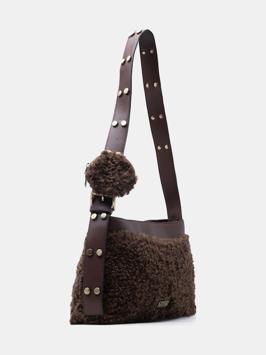Dark Brown Fur Women's Shoulder Bag