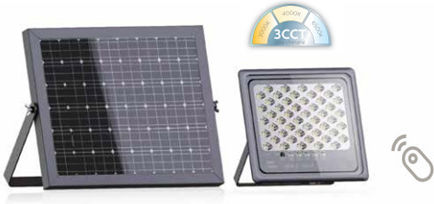 Fos me Waterproof Solar LED Flood Light 200W Warm White 3000K with Remote Control IP65