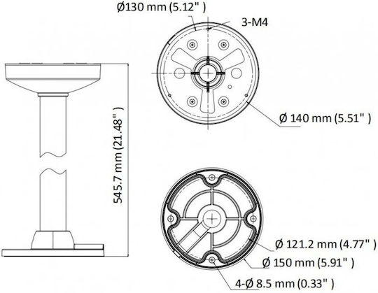 Hikvision DS-1271ZJ-140-DM45 Camera Suspension Mount