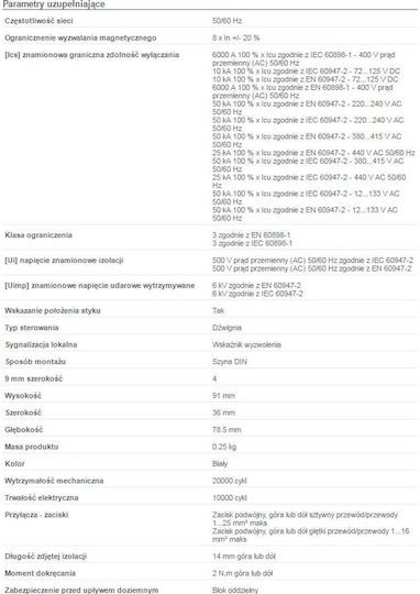 Schneider Electric Автоматичен Прекъсвач 3Спецификация Двуполюсен AC/DC A9F04203