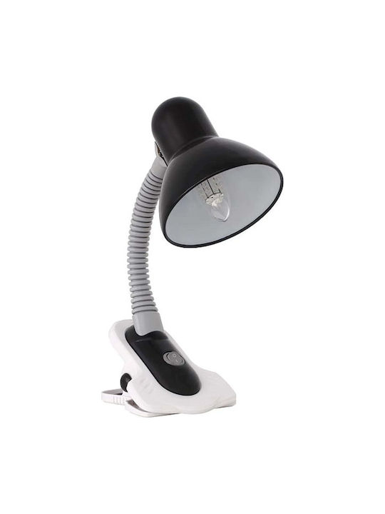 Suzi Schreibtischlampe mit flexiblem Arm für Fassung E27 und Clip in Schwarz Farbe