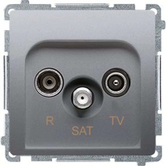 Kontakt-Simon TV-Antennensteckdose Grundlegend in Silber Farbe WMUA-03018z-J011