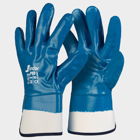 Stenso Stenso Blue Nitrile Cotton Work Gloves