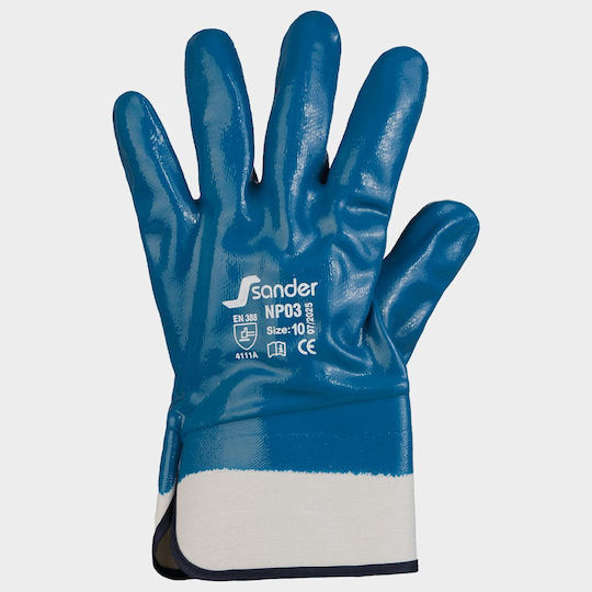 Stenso Stenso Blue Nitrile Cotton Work Gloves