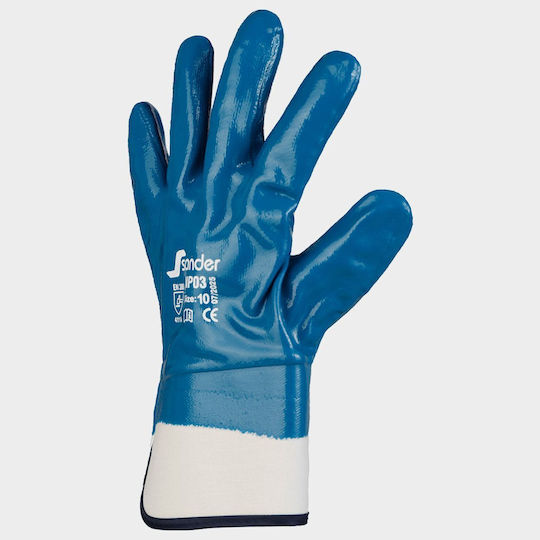Stenso Stenso Blue Nitrile Cotton Work Gloves
