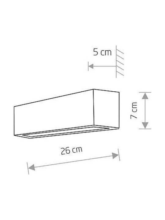 Nowodvorski Straight Wall XS Модерен Осветително тяло За стена с фасунга T8 Черен 26x7x5см.