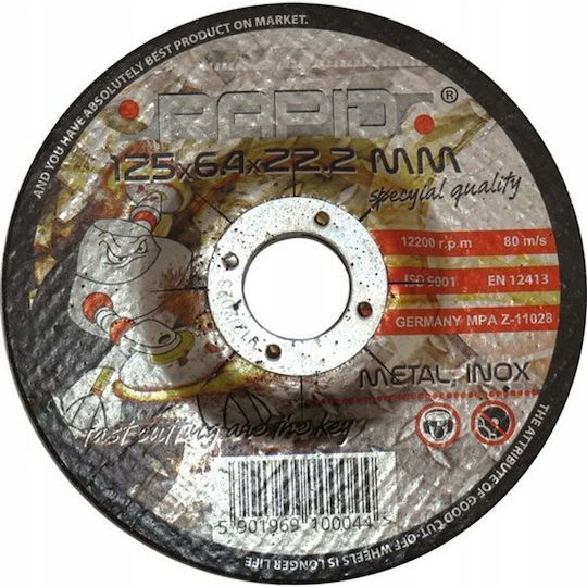 Rapid Metal Grinding Disc 125 X 6.4 X 22.2mm Mar-pol