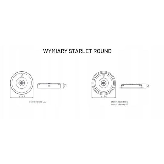 Notfallleuchte Oberflächenmontiert Starlet Runde LED So 150 A 1h Mt Ip20/91989