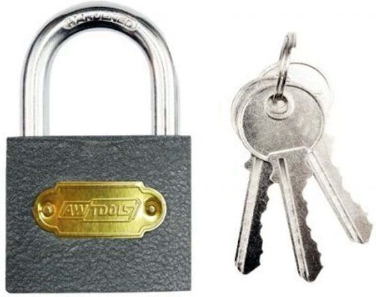 AWTools Λουκέτο Πέταλο με Κλειδί 38mm Γκρι