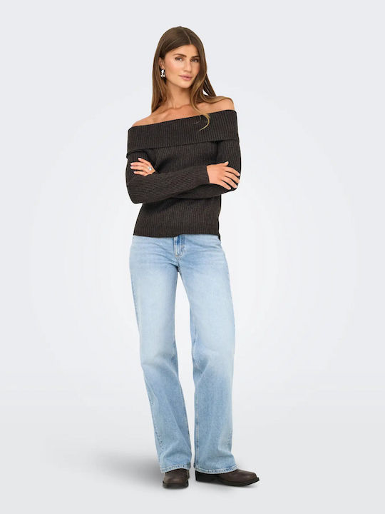 Women's Blouse Off-Shoulder Long Sleeve Burgundy