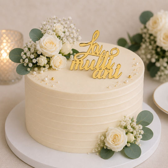 Topper Acrilic Pentru Tort "Happy Birthday" Aur Model 7 5 Cm