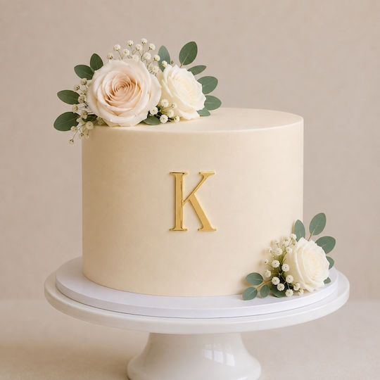 Acrylic Cake Topper Letter K Gold Model 9 Cm Lumea