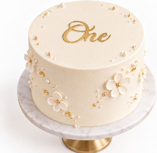 Acrylic Cake Topper One Gold Model 9 Cm Lumea