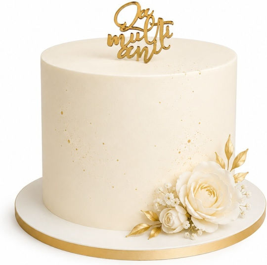 Acrylic Cake Topper "happy Birthday" Gold Model 7 Cm Lumea
