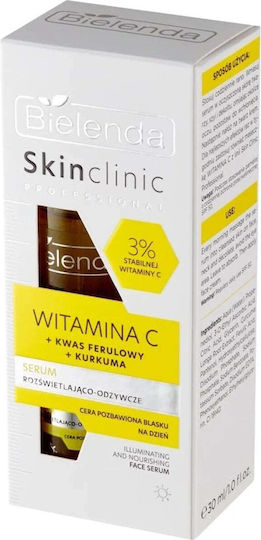 Bielenda Vitamine C Brightening Feuchtigkeitsspendend Serum Gesicht mit Vitamin C für Strahlkraft & Nahrung 30ml